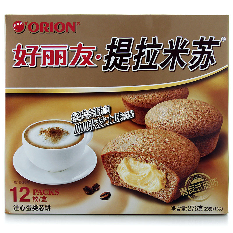 【天猫超市】orion/好丽友提拉米苏12枚 注心蛋黄派12枚组合装