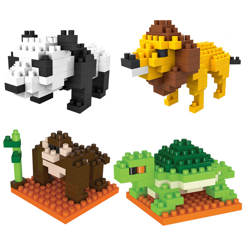 仙品 动物a系列微小颗粒拼装积木 儿童益智立体小积木玩具