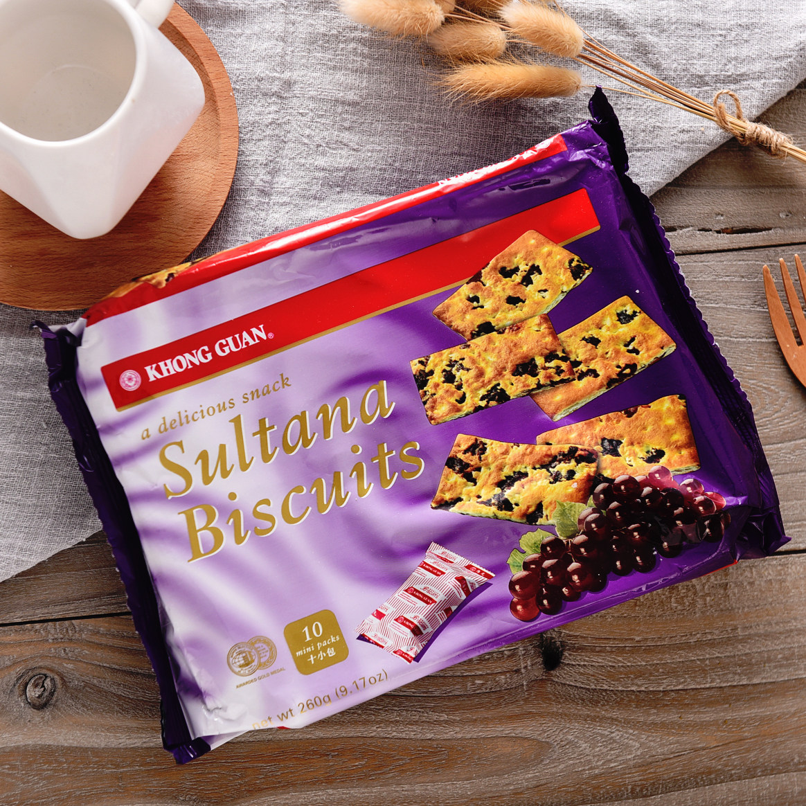 新加坡 khong guan康元提子饼干260g(300g) 10包入 033