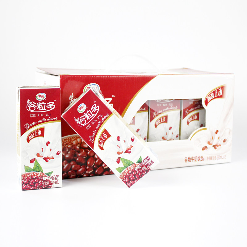 谷粒多伊利红豆牛奶促销全国多省包邮250ml12谷物红米花生奶饮品