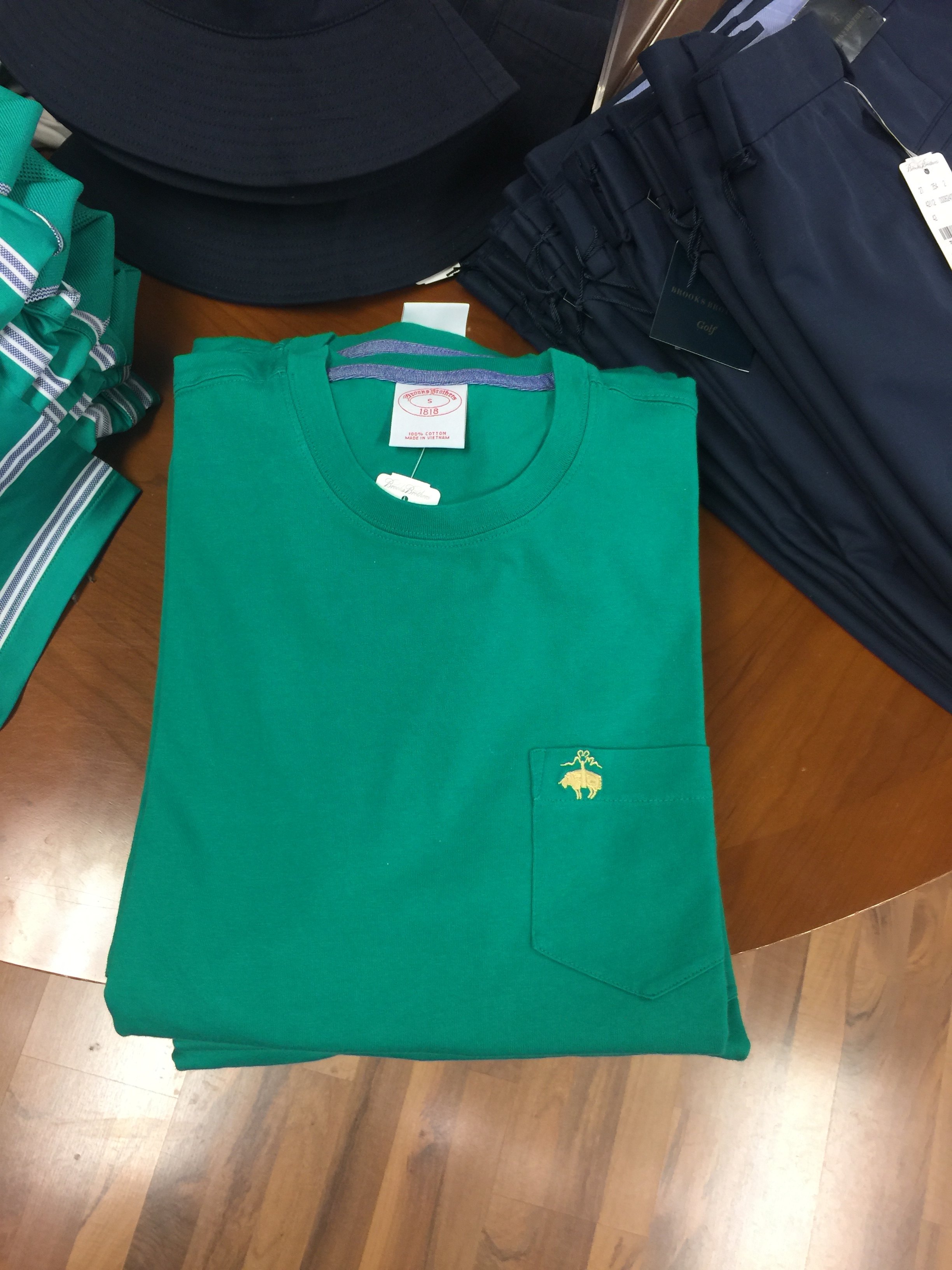 美国代购 brooksbrothers/布克兄弟 男 圆领短袖t恤 胸前口袋设计