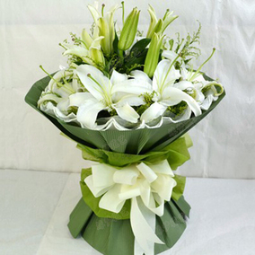 成都鲜花速递同城花店 香水百合花束婚礼送闺蜜生日送朋友白百合