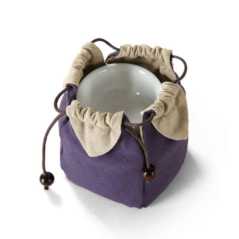 圣山棉麻手工茶杯收纳袋茶杯布袋品茗杯袋文玩收纳袋保护袋茶具袋