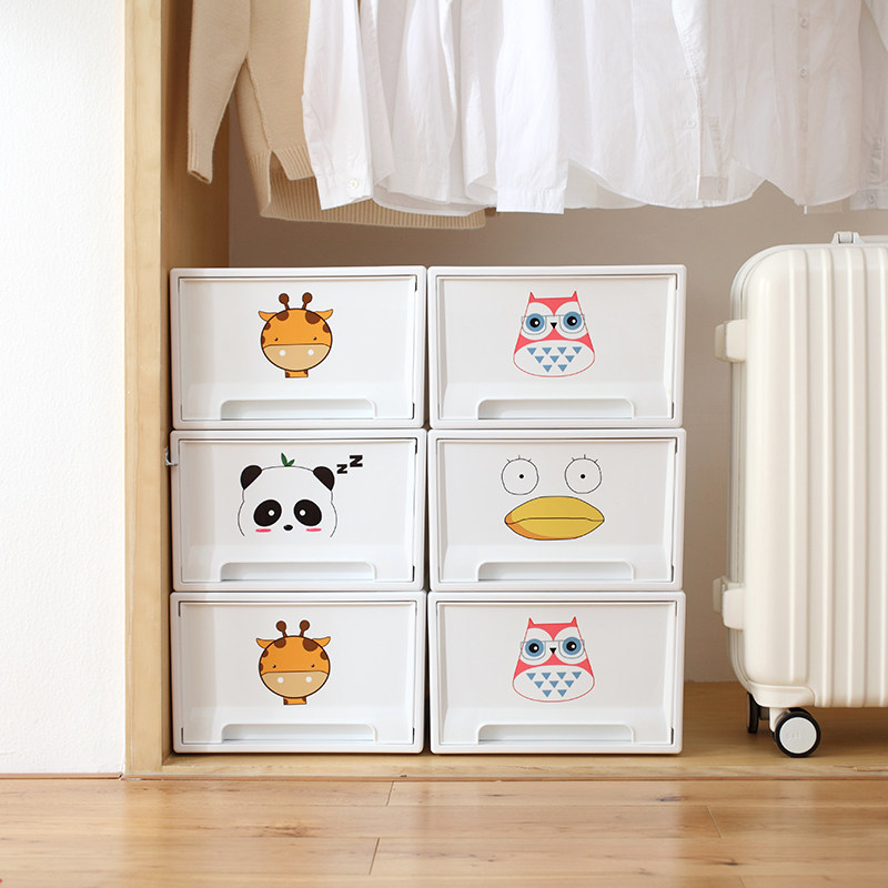 卡通玩具衣服抽屉式收纳箱整理箱 可叠加塑料储物箱 65350