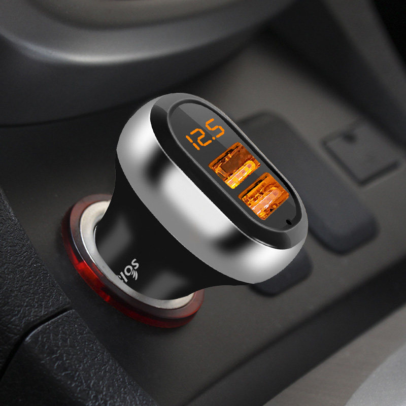 索浪24v车载充电器一拖二点烟器大货车智能多功能汽车充电器头usb