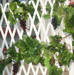 海棠叶挂果水果藤条假水果条蔓藤藤条绢花葡萄糖塑料花塑料苹果藤