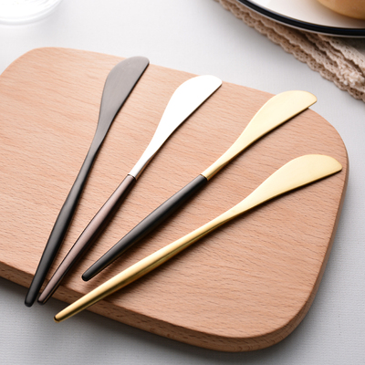 吉乐岛 304不锈钢黑金黄油刀 果酱抹刀 奶酪刀面包刀牛油刀西餐具