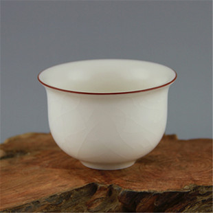 井开汝窑白釉玛瑙釉铃铛杯 功夫茶杯品茗杯 非晓芳窑茶杯仿古瓷器
