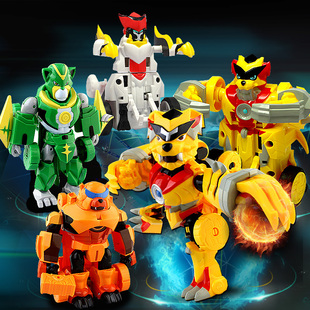 猪猪侠五灵守卫者5合体变形机器人 全套儿童玩具 五灵锁手表套装