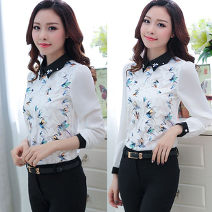 拼接衣服女装千姿春装新款韩版名媛大码女装蕾丝打底衫缕空碎花