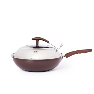 双喜/康乐 炒锅不粘锅无油烟不粘燃气电磁炉通用铁锅无烟锅具32cm