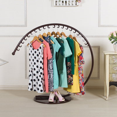 铁艺中岛服装架半圆形卖服装挂衣服架子服装店货架大c落地展示架
