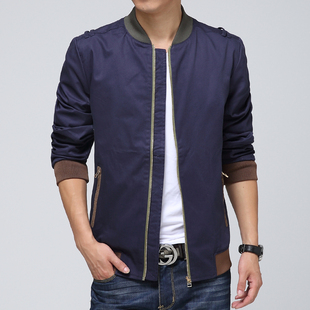 男装男士薄款jacket修身商务夹克青年韩版休闲纯棉夹克外套 秋季男装