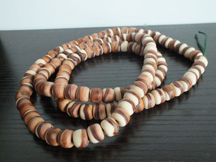 天目菩提藏式桶型佛珠精工喇叭口108粒 红白相间8*10mm实体批发