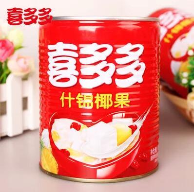 喜多多什锦椰果罐头850g含菠萝银耳红枣 满一箱12瓶江浙沪皖包邮