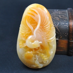 玉器天然玉石黄龙玉手把件(抓机遇)把玩件带证书