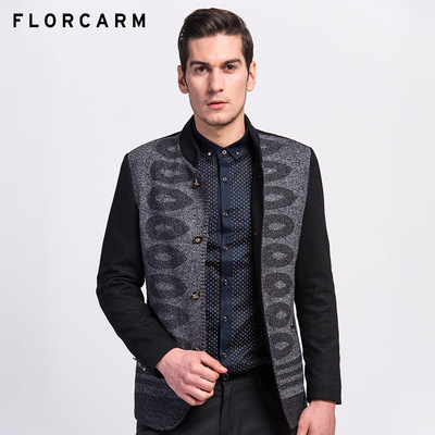 florcarm/佛罗卡蒙2015秋冬新款羊毛夹克男士修身中年休闲男装
