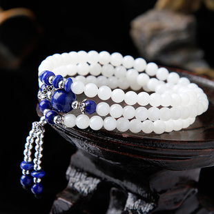 翼盟珠宝 5a全透玉化砗磲手链多圈佛珠手串女印度洋深海砗磲