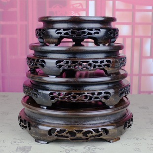 高档雕刻底座底托 瓷器陶瓷底座 黑梓木 高档底架坛底座配件