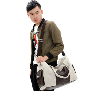 2015潮新款男士帆布包行李中号大包休闲男运动包 旅行包男手提包