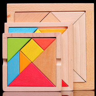 幼儿园小学生儿童比赛拓展益智玩具 大号木制七巧板积木智力拼图