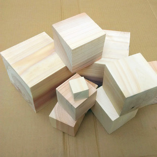 纯实木大木墩 原木方木墩 大型正方体积木方木块正方形20*20*20cm