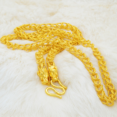 黄金项链 男士不掉色 24k999 足金 泰式龙头 空心款 观音菩萨吊坠