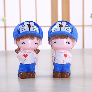 结婚婚庆礼物叮当猫帽情侣学生礼物创意客厅电视柜酒柜婚房摆件