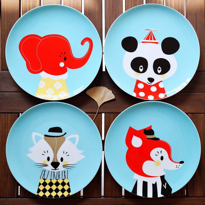 川岛屋陶瓷骨瓷可爱动物盘子碟子西餐盘牛排盘日式餐具pz