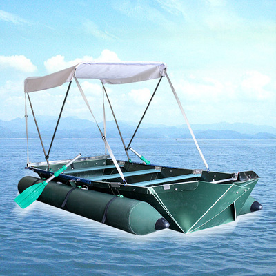 淘福 青山绿水折叠船 钓鱼船 加厚硬底 路亚船艇 送救生衣船桨