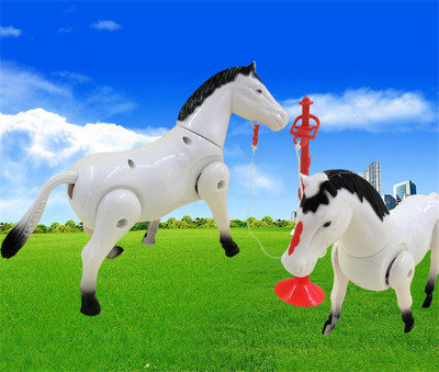 特价儿童电动玩具马批发 仿真动物旋转小马会跑 义乌地摊货源热卖