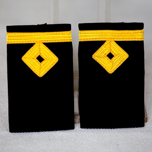 英国品牌设计金属丝印度丝大副二副航海海员刺绣徽章肩章6x9.5cm