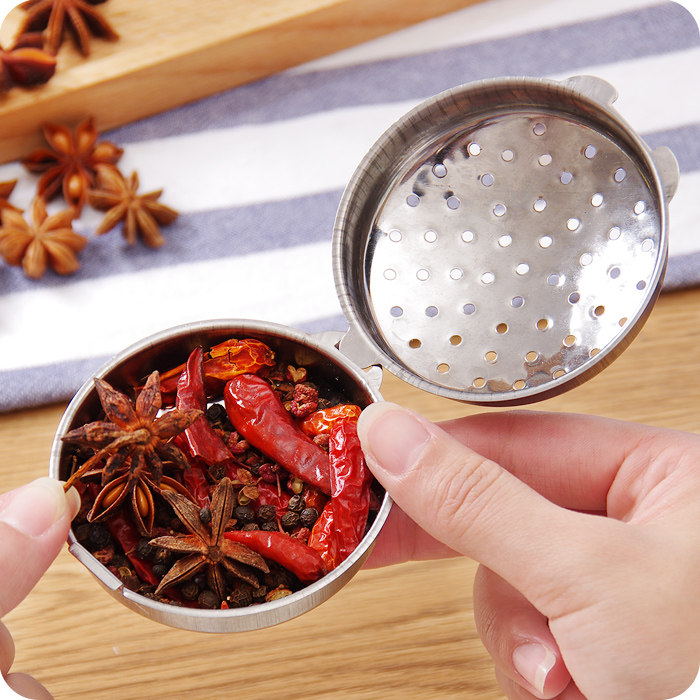 厨房不锈钢调料盒煮肉调味盒炖肉调料罐调味罐佐料盒煲汤球卤肉盒