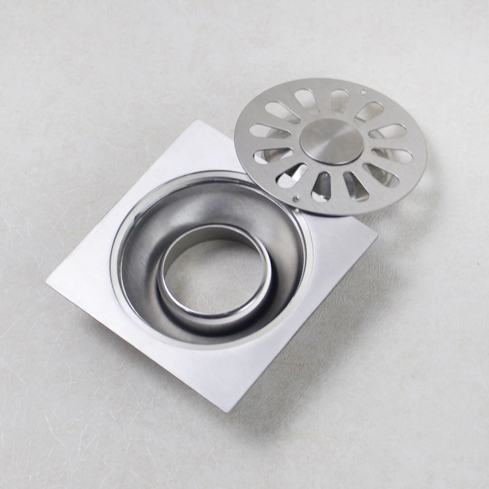 地漏不锈钢防臭洗衣机地漏加厚12cm卫生间工程专用地漏三通