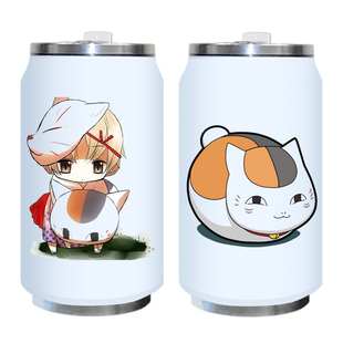 保温杯 夏目友人帐保温杯 猫咪老师周边易拉罐真空不锈钢水瓶 动漫水