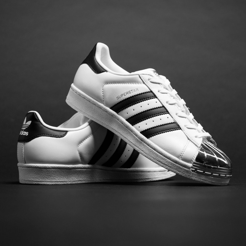 adidas三叶草superstar黑白金属贝壳头休闲板鞋男女bb-5114-5115