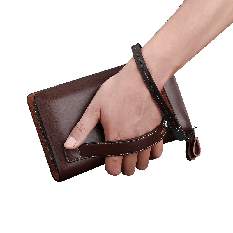 男士手拿包大袋鼠男包手抓包手包容量皮包包夹商务真皮