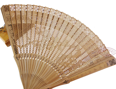 木木夕全竹扇药竹扇高档工艺扇礼品扇竹制雕花镂空中国风古风扇子
