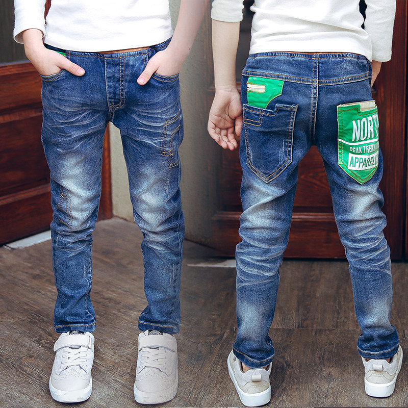 2017春装新款男童牛仔裤弹力修身版小脚裤单裤童装春秋儿童长裤