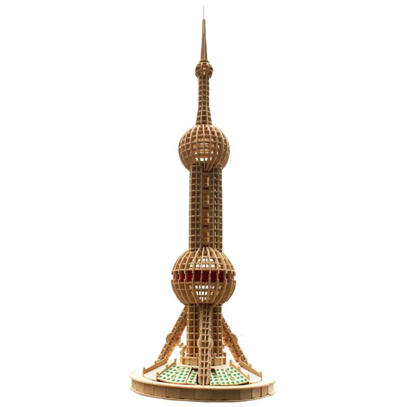 超高难度拼装模型上海东方明珠塔3d木质立体拼图玩具礼品成人积木