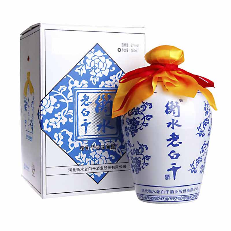 衡水老白乾 蘭花瓷藍花瓷67度高度白酒750ml