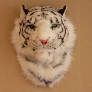 挂饰 仿真白色老虎头挂饰 modelzoo动物玩具店