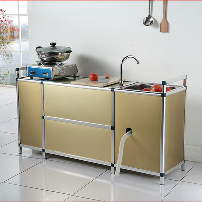 厨房水槽柜不锈钢洗菜盆柜厨柜铝合金简易橱柜洗菜柜洗碗柜厨房柜