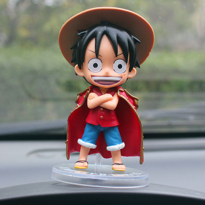 包邮海贼王手办模型q版可爱小个路飞公仔玩偶摆件 汽车摆件可旋转