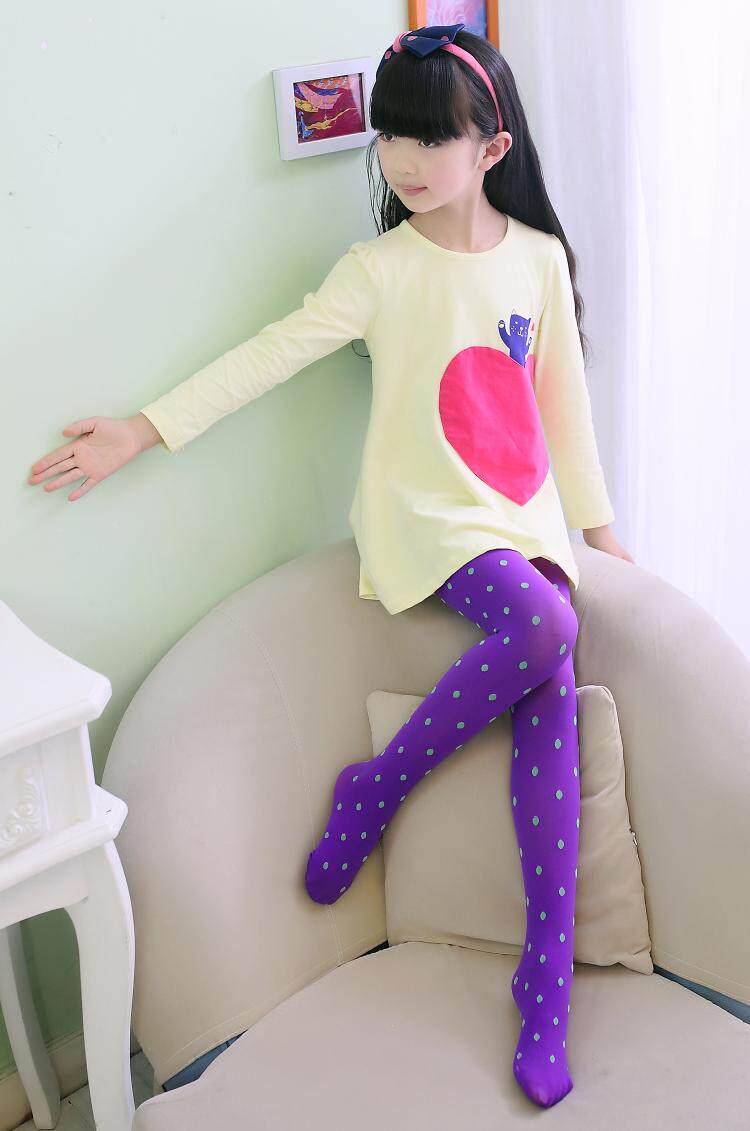 天鹅绒女童连裤袜 儿童打底裤春秋薄款 糖果色白色舞蹈袜宝宝丝袜