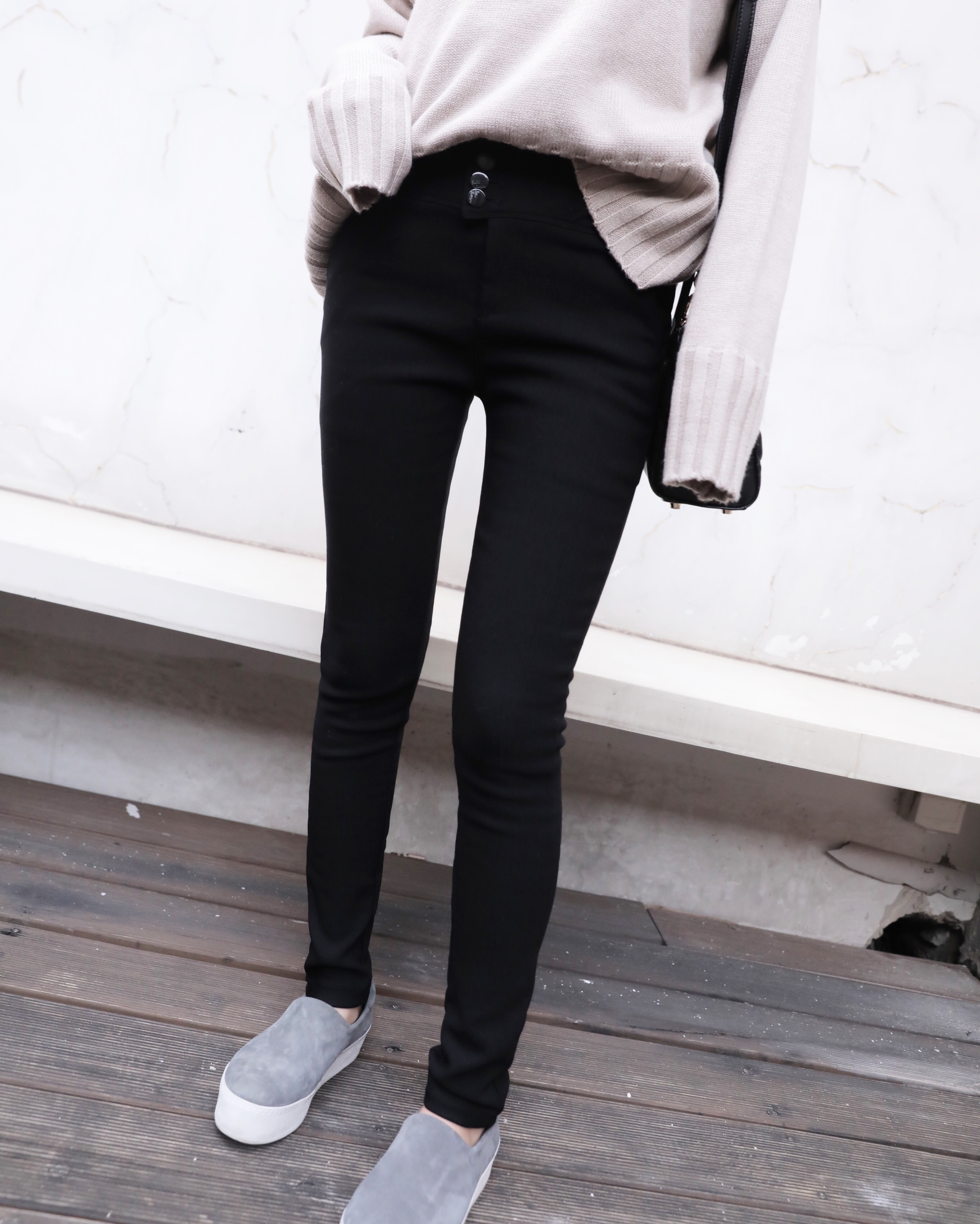 zy喜哥 黑色加绒打底裤女外穿 铅笔裤加厚高腰显瘦小脚裤长裤