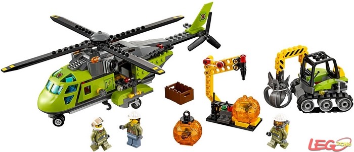 乐高lego 60123 城市系列 火山探险运输直升机 2016益智积木玩具