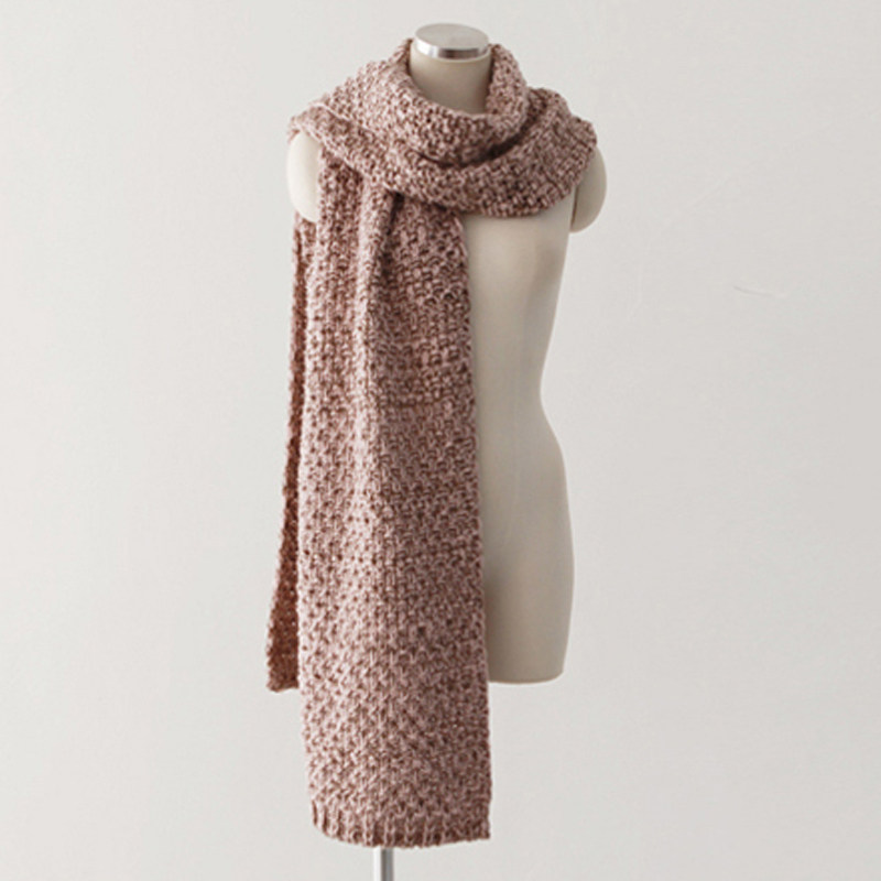 韩版秋冬季想你款针织毛线围巾女冬天加长加厚保暖学生情侣围脖男