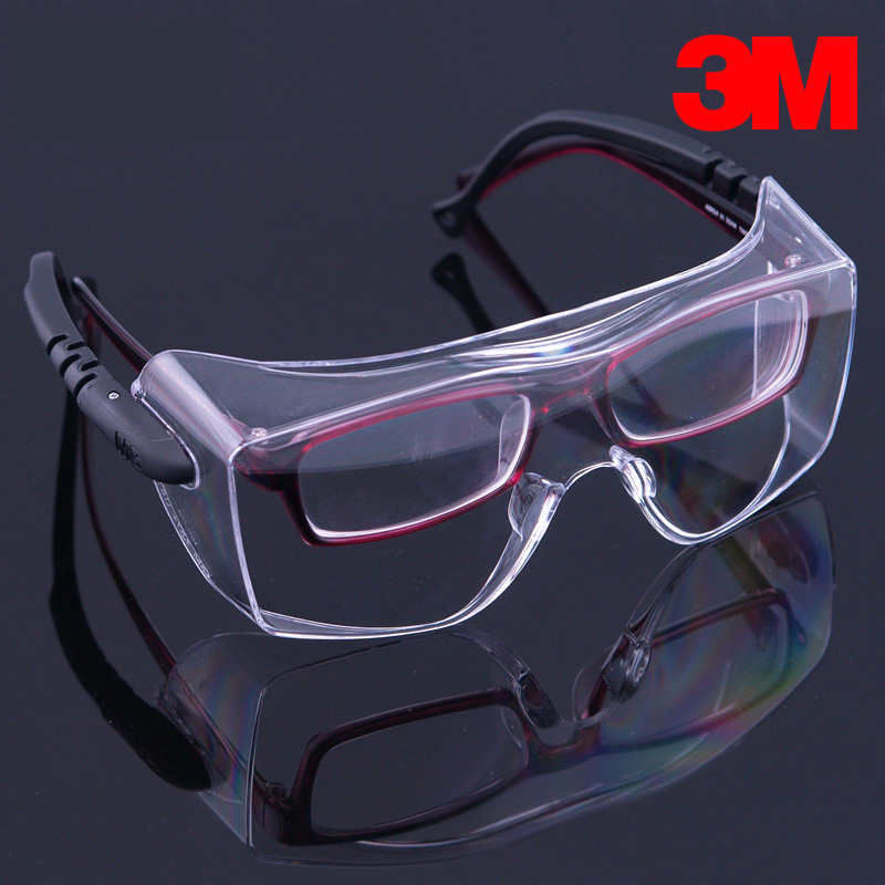 3m12308 防护眼镜 实验室护目镜防雾防尘防沙防刮擦防风带近视镜