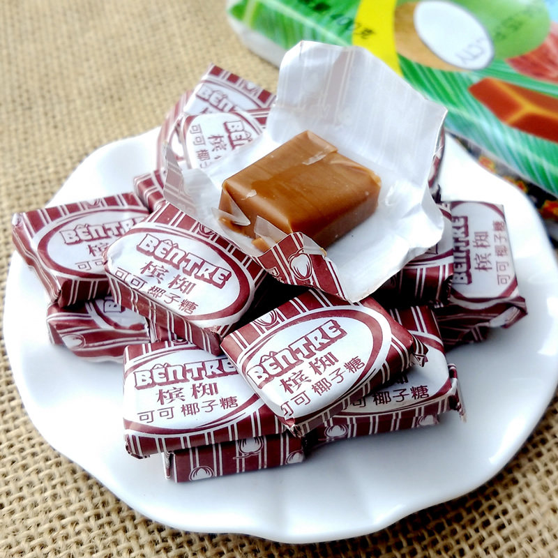 越南进口槟椥可可椰子糖400克2袋椰奶软喜糖80后怀旧零食 包邮